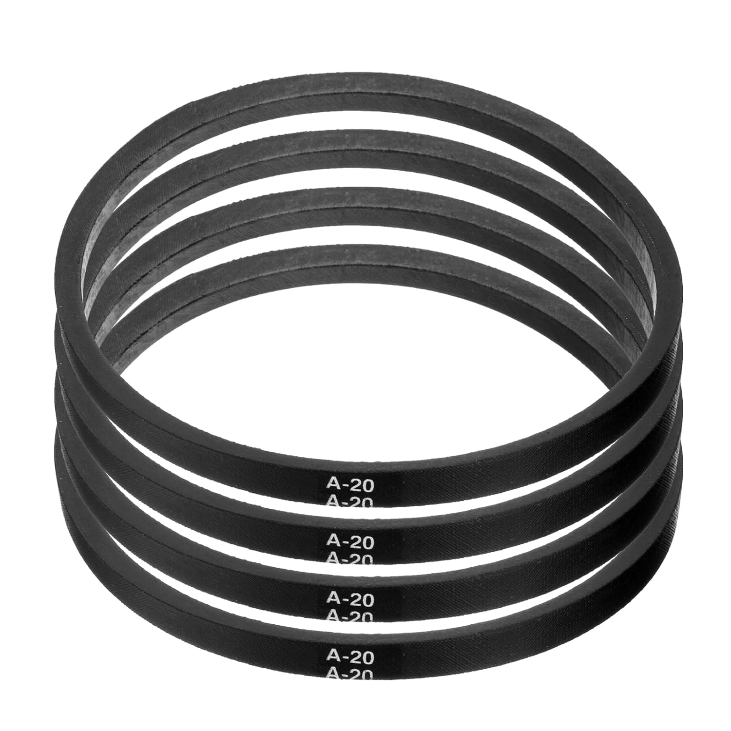 uxcell 4pcs A20 or 4L220 Classic Wrapped Rubber V-Belt, 20"(508mm) Inside Circumference, A Profile V Belt