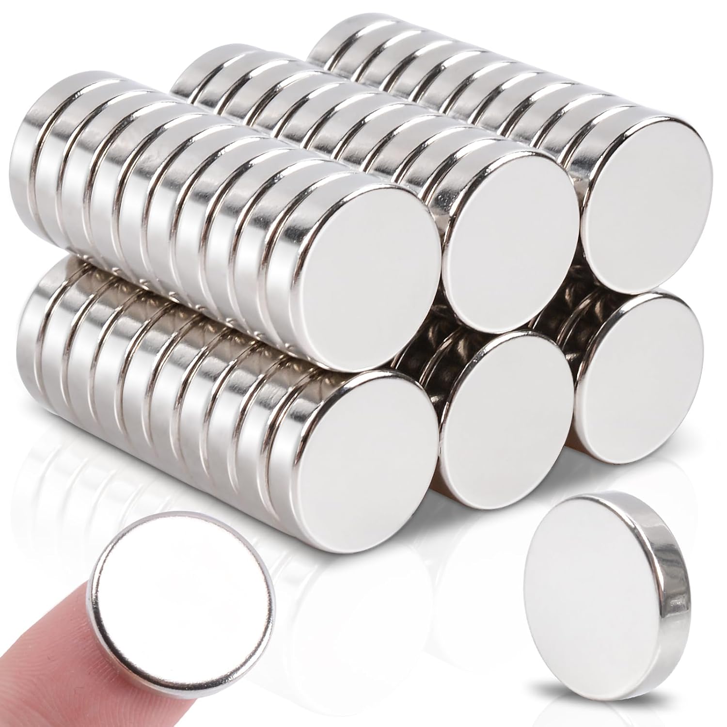 60 Pcs Rare Earth Magnets Strong Neodymium Magnet, 0.47x1/8 inch Small Strong Magnets for Whiteboard Fridge, Magnet Round Disc for Crafts Dry Erase Board DIY Building Science Office