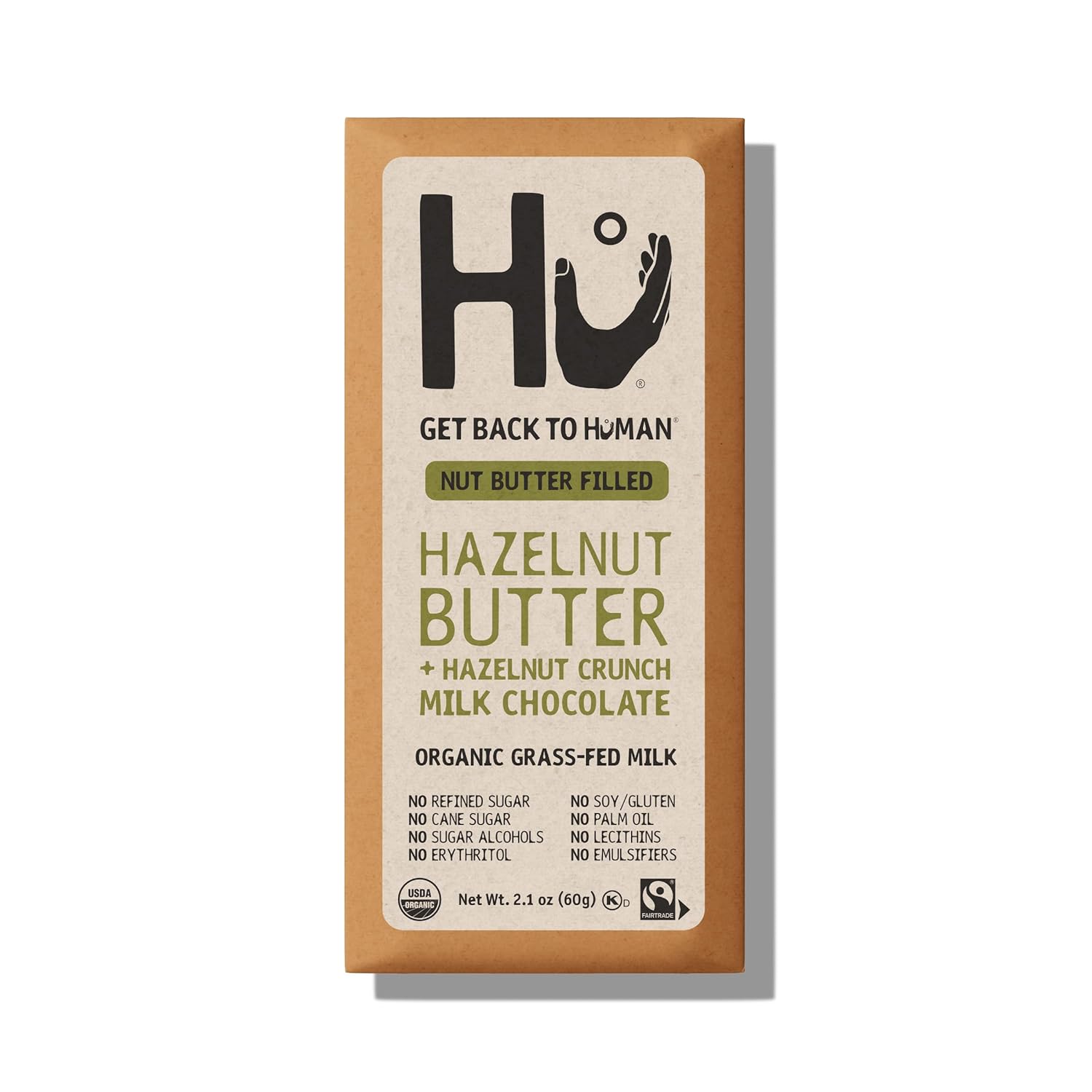 Hu Kitchen Organic Hazelnut Butter Crunch Milk Chocolate Bar, 2.1 Ounce