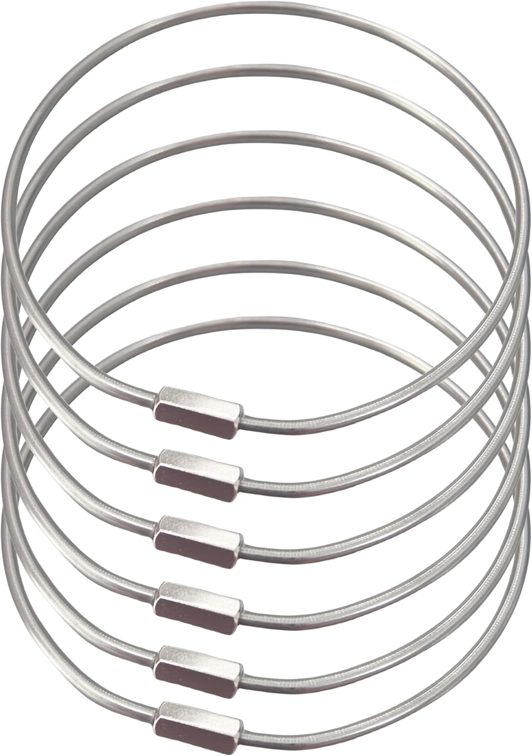 CrocSee 3 Inch Diameter Stainless Steel Threaded Locking Key Rings, Keychain Ring Organizer with Screw Lock, Keyring Holder