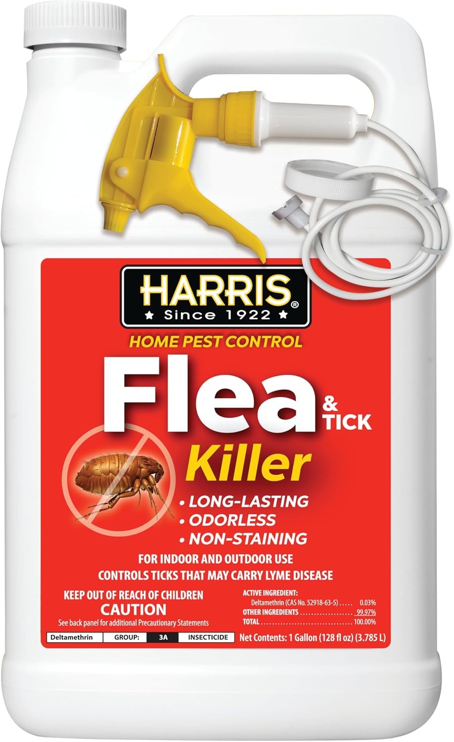 Harris Flea and Tick Killer, Liquid Spray with Odorless and Non-Staining Extended Residual Kill Formula (Gallon)