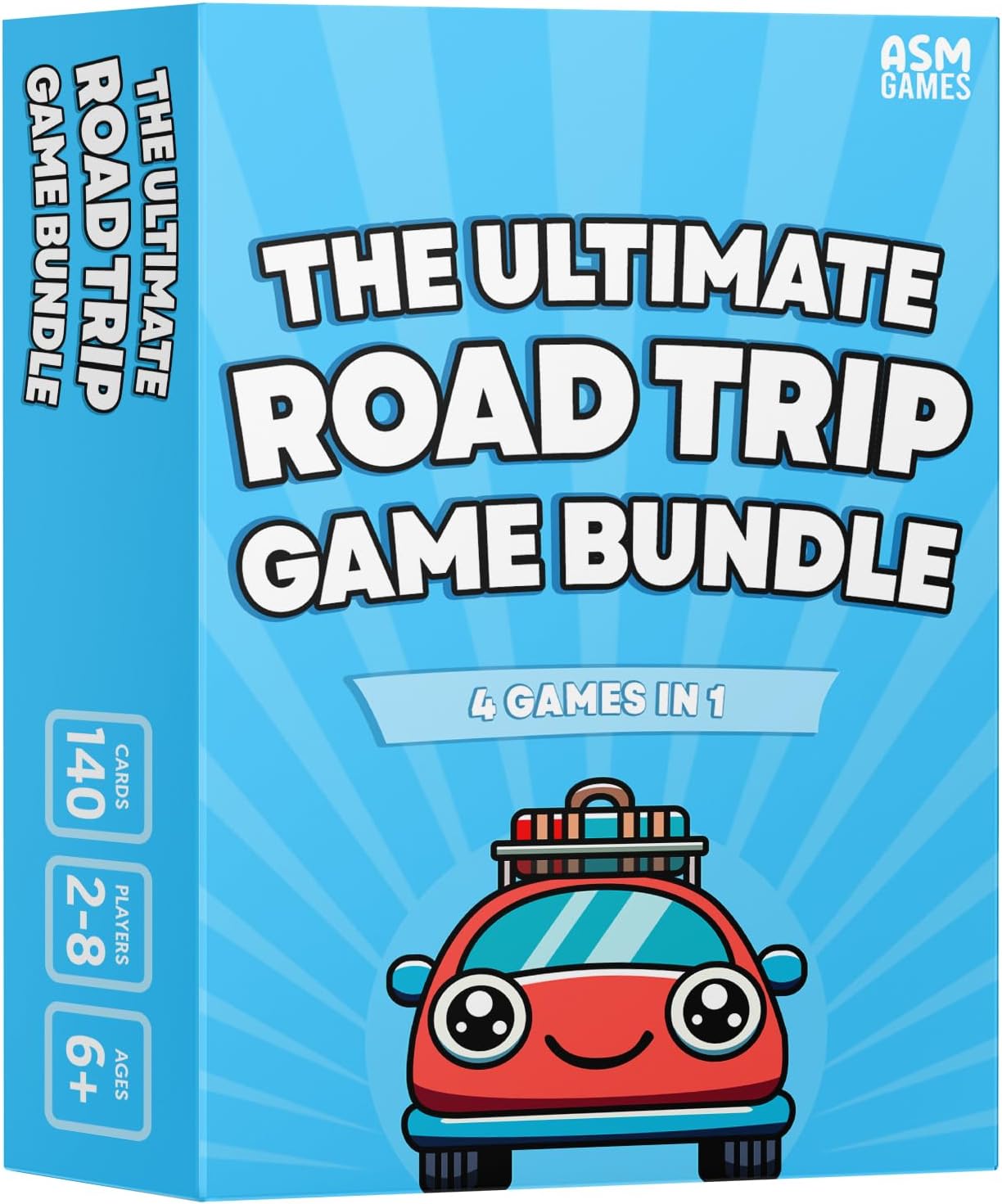The Ultimate Road Trip Game Bundle, a 4-in-1 Car Game for Kids and Adults, Filled with Must-Have Travel Activities and Road Trip Activities