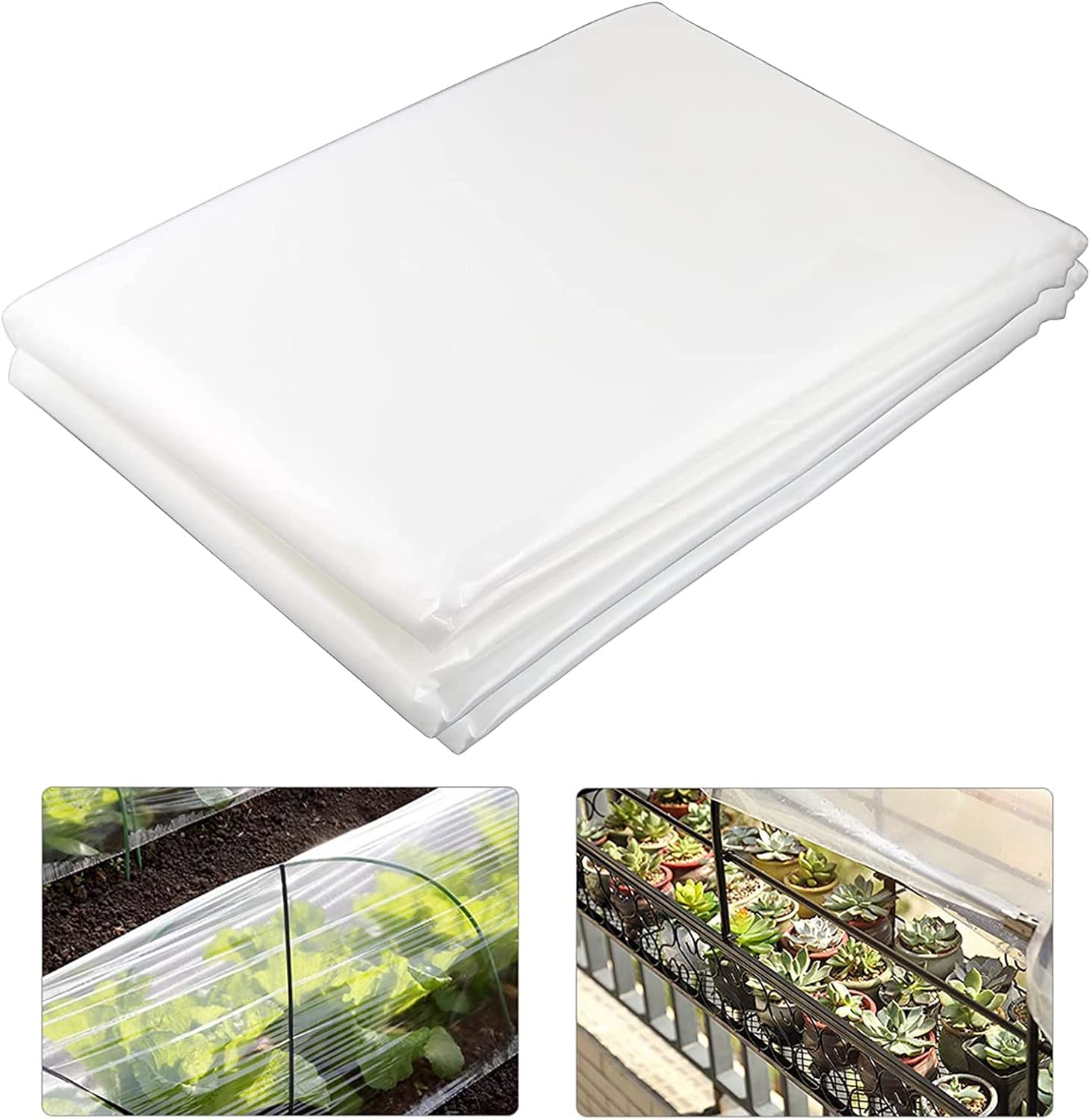 CYH 2M X 3M Thick Clear Heavy Duty Polythene Plastic Sheeting Proof Membrane Garden Grow Polythene Cover Sheets for Gardening Insulation and Building Rubble Protection 125Mu / 500G