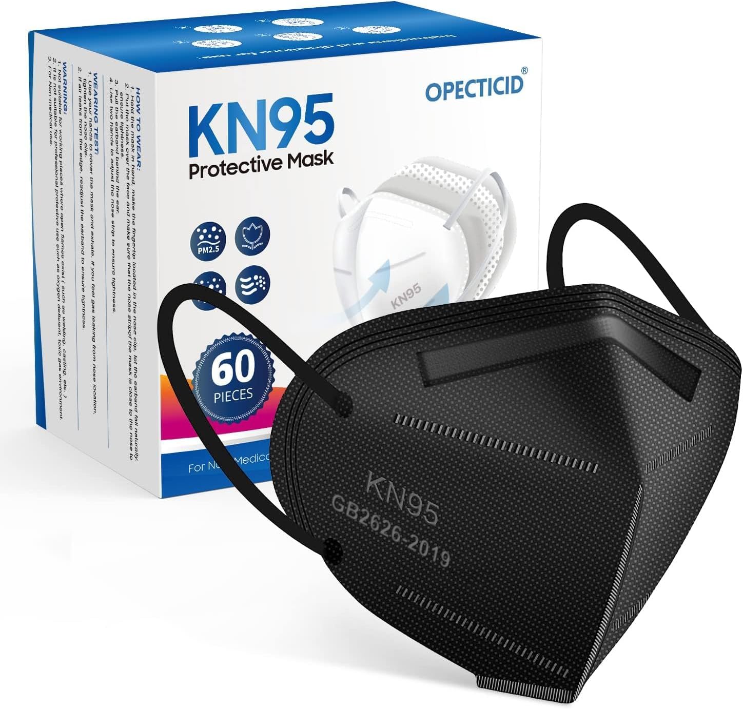 KN95 Face Mask,KN95 Mask,Cup Masks Breathable 5-Layer Filter Efficiency≥95% Disposable Certified Face Mask