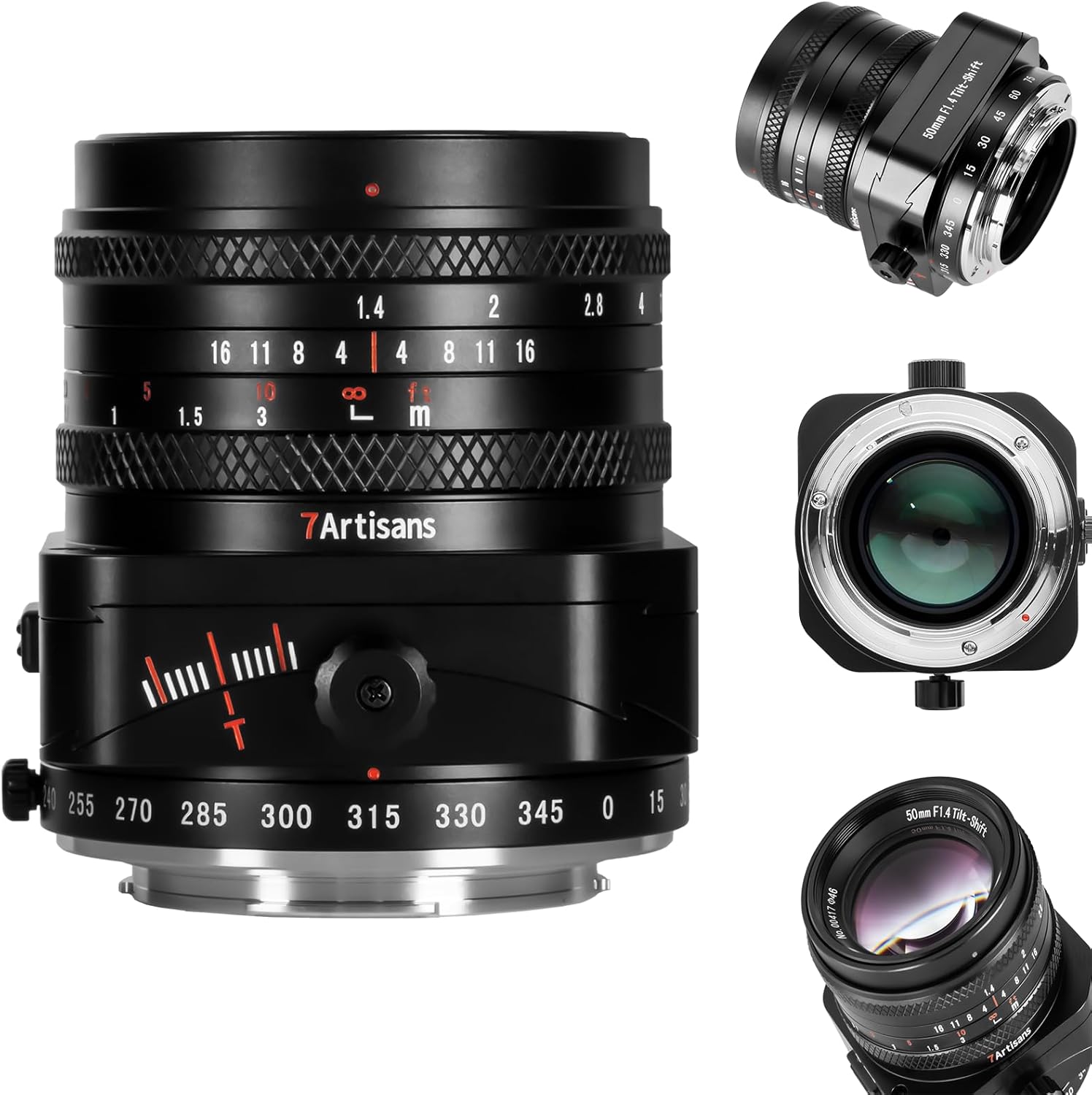 7artisans 50mm F1.4 Tilt Camera Lens Half-frame APS-C,2 in 1 Compatibility Large Aperture Prime Lens Manual Portrait Lenses Miniature Landscape Lilliput Shooting for Sony E(Black)