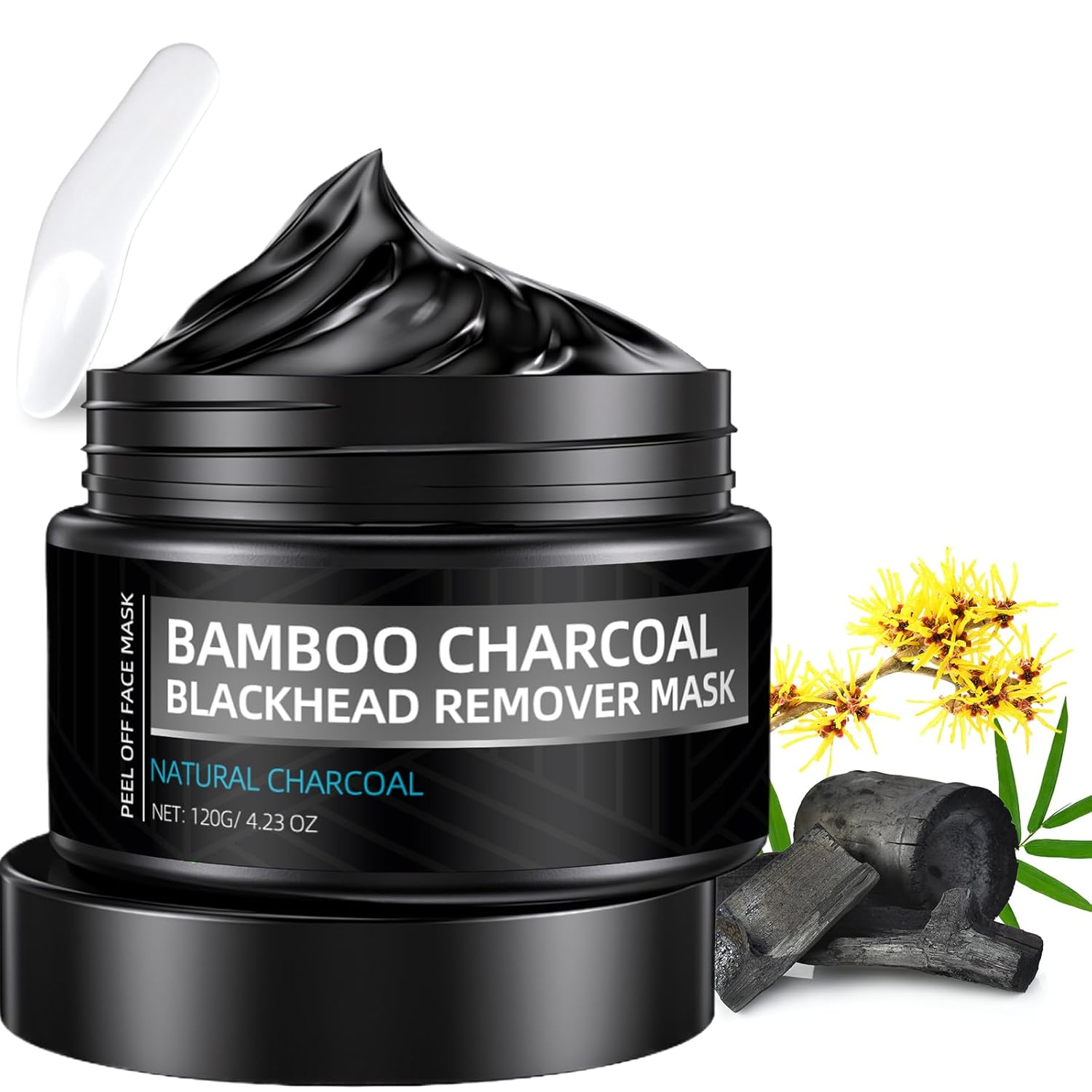 Blackhead Mask Peel off, Nose Blackhead Remover, Charcoal Peel Off Black Mask, Purifying Bamboo Charcoal and Deep Cleansing for All Skin Types, 4.23Oz (120g)