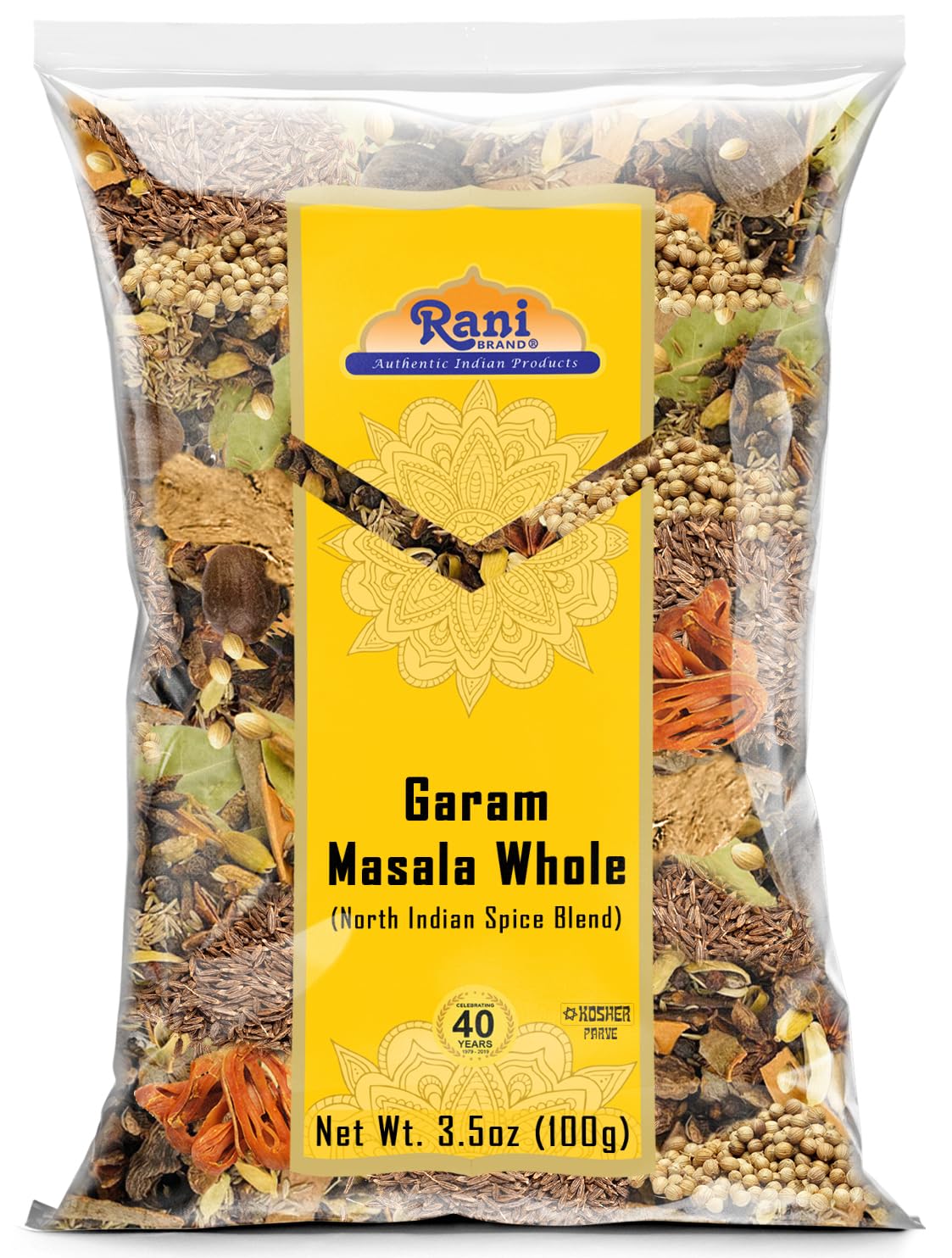 Rani Garam Masala Indian 11 Whole Spices Blend 3.5oz (100g) ~ All Natural, Salt-Free | Vegan | No Colors | Gluten Friendly | NON-GMO | Indian Origin