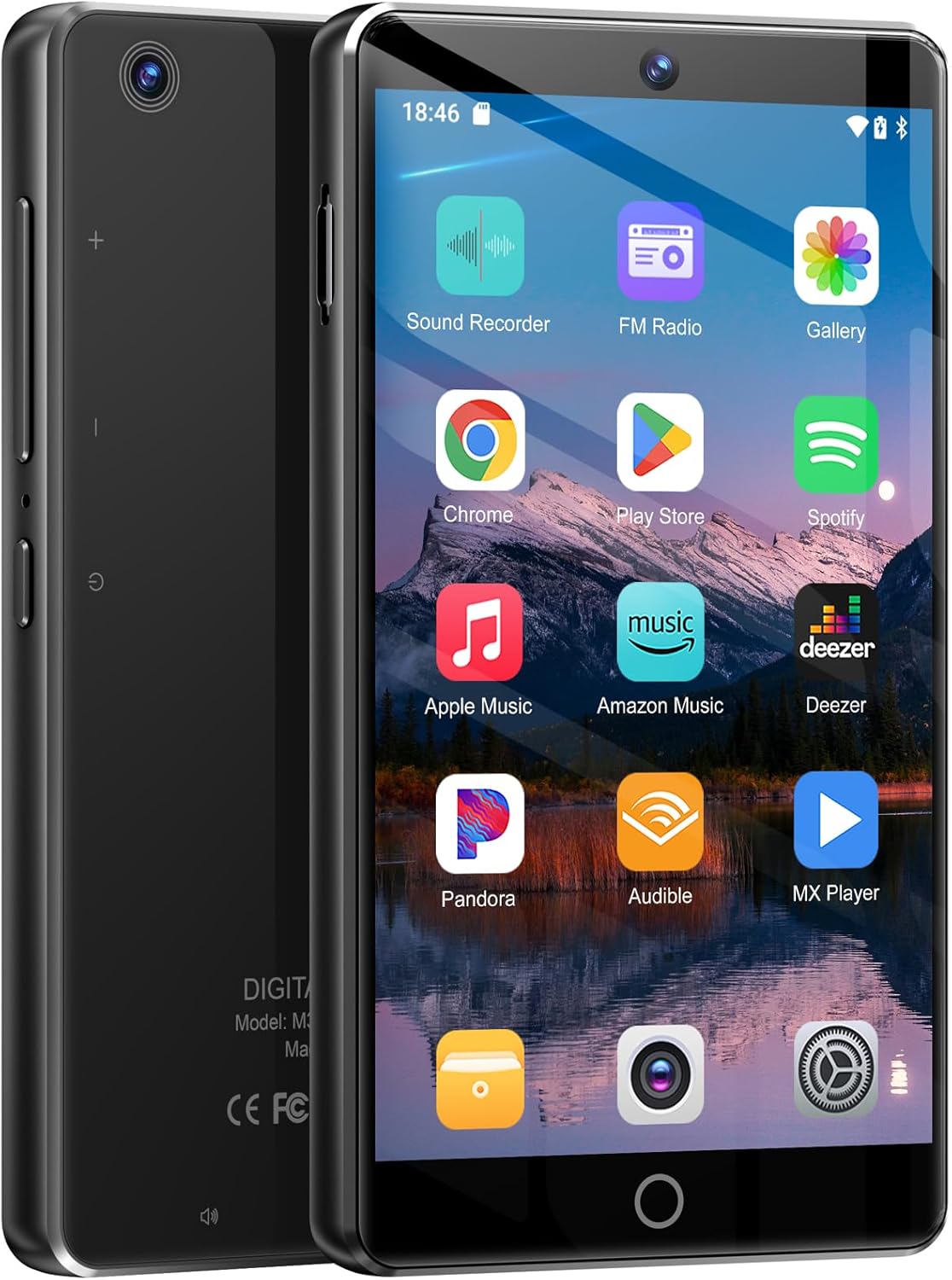 80GB MP3 Player with Bluetooth and Camera, Android 13 OS MP3 MP4 Player with 4" Touchscreen and Speaker, MP3 Music Player with Spotify Kids, Audible, Amazon Music, Play Store