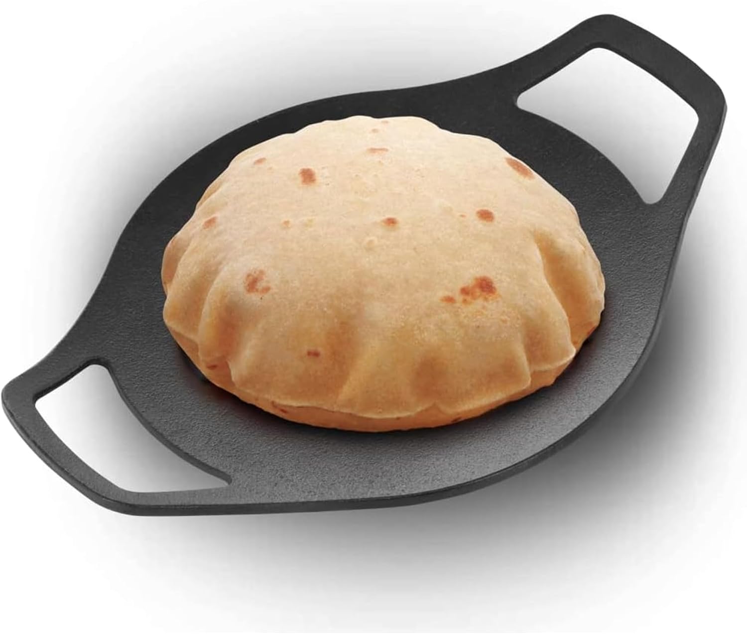 HAWKINS Futura 24 cm Cast Iron Tava, Cast Iron Tawa for Roti, Cast Iron Cookware for Kitchen, Black (CIT24)