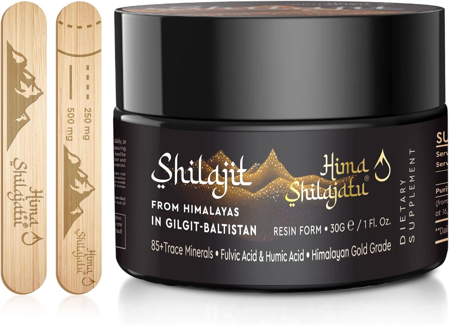 Shilajit Purest Himalayan Shilajit Resin - Gold Grade 100% Pure Shilajit with Fulvic Acid & 85+ Trace Minerals Complex for Energy & Immune Support, 30 Grams (2 Months Supply)