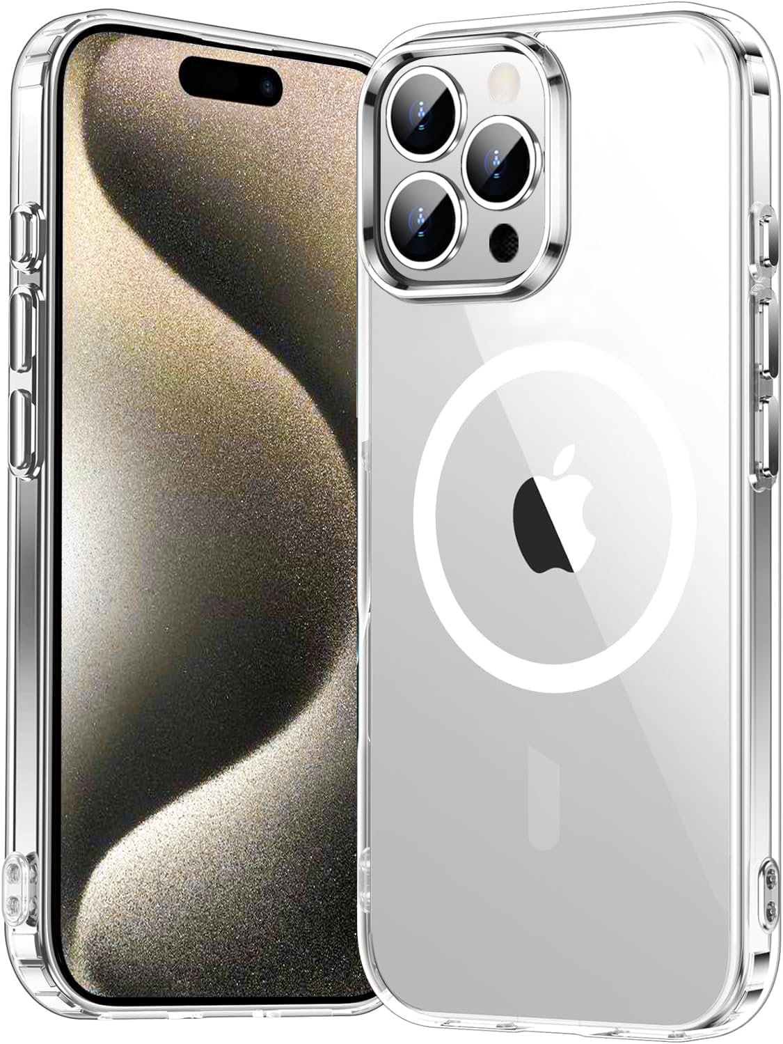 Temdan for iPhone 15 Pro Case Clear, [Compatible with Magsafe][Anti-Yellowing][Military-Grade Protection] Shockproof Slim Phone Sleeve Case for iPhone 15 Pro