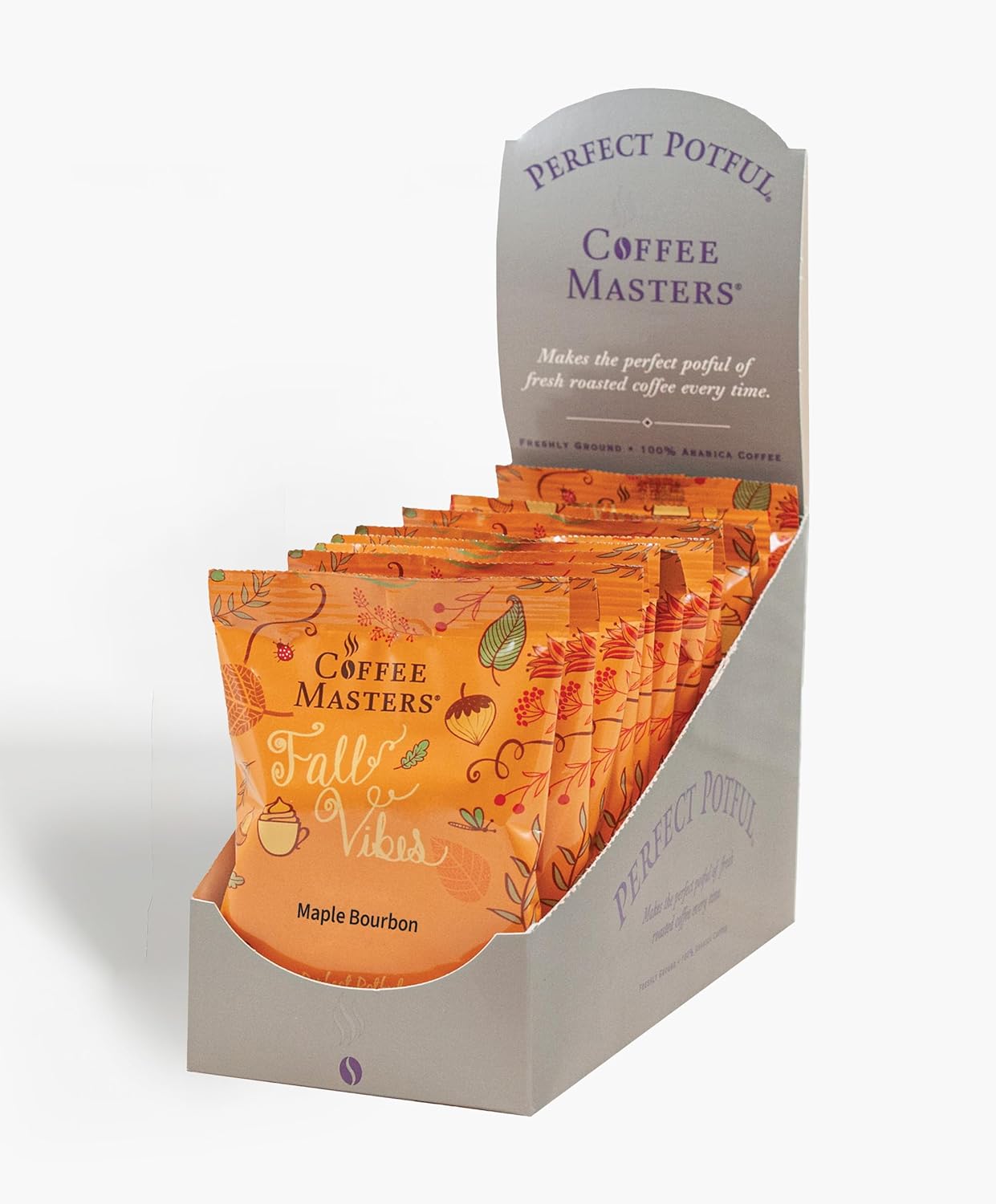 Coffee Masters Maple Bourbon Fall Perfect Potfuls 1.5 oz Ground Coffee Packets (12 Pack)