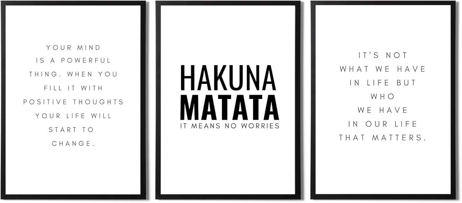 State Media Vision 3 Set Minimalist Motivational Prints | Unique Premium Home, Kitchen, Bathroom, Living Room Inspiring Wall Art (A4 (29.1cm x 21cm))