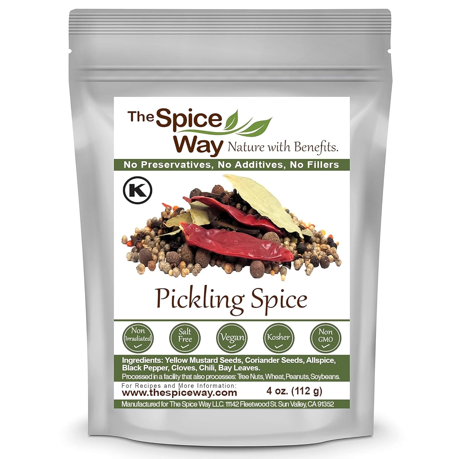 The Spice Way Pickling Spice - (4 oz) seasoning made from spices for pickles, canning, corned beef and even pastrami