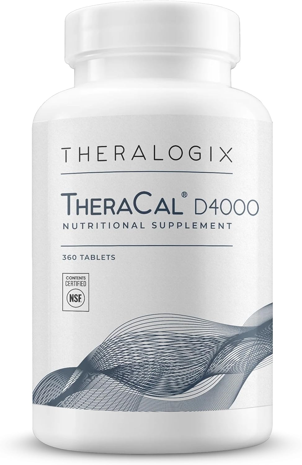 Theralogix TheraCal D4000 - Bone Health Support Supplement with Calcium, Magnesium, Vitamin D3, Vitamin K2 & Boron* - 90-Day Supply - NSF Certified - 360 Tablets
