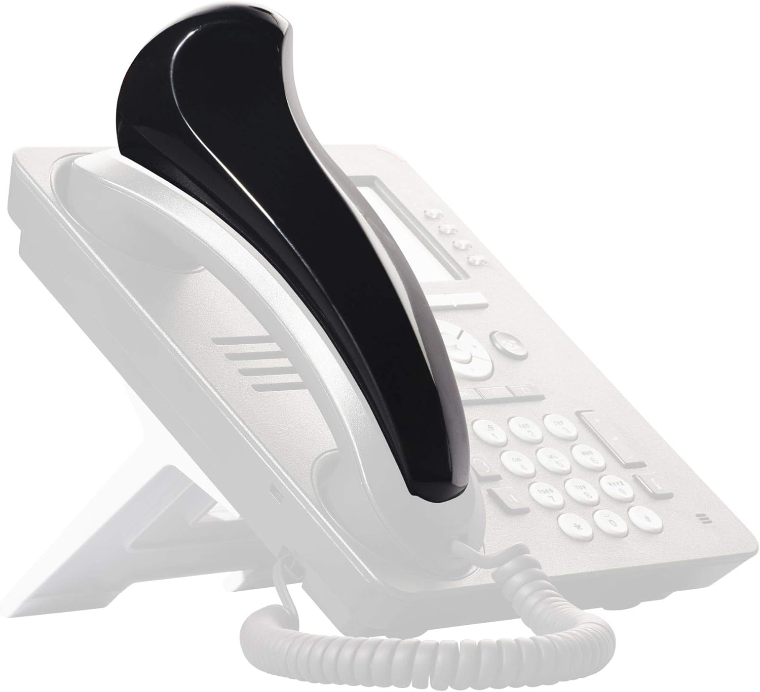 Softalk Antibacterial Black Phone Shoulder Rest | Landline Telephone Accessory (00101M)