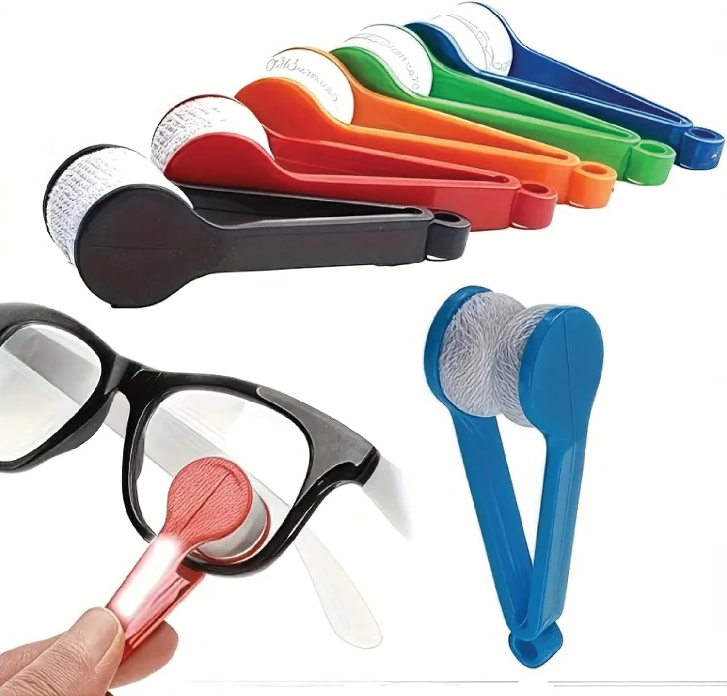 XOLY - 6pcs Spectacle Glass Cleaner Mini Sun Glasses Brush Eyeglass I Microfiber Brush Portable Magnetic Glass Lens Cleaner Glasses Cleaning Accessories