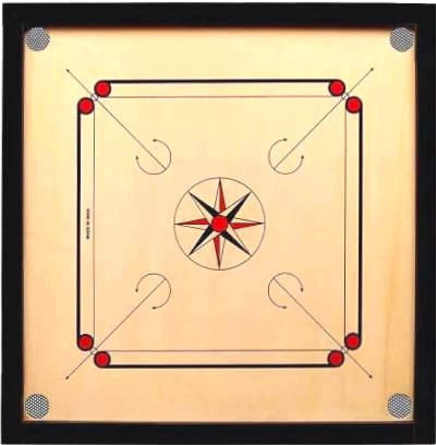 AnNafi Carrom Board | 27-27 Inch Wooden Carrom Board with Free Coins & Striker | Professional Finish Board Game for Family | Fun Board Games | for Kids, Friends & Family