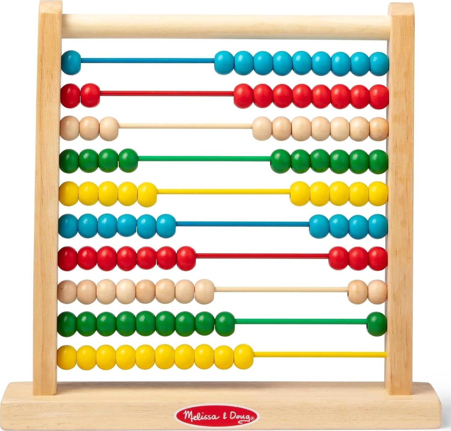 Melissa & Doug Abacus Classic Wooden Toy with 100 Beads - Preschool Learning Activities and Math Games for Kids, Homeschool Essentials for Ages 3+