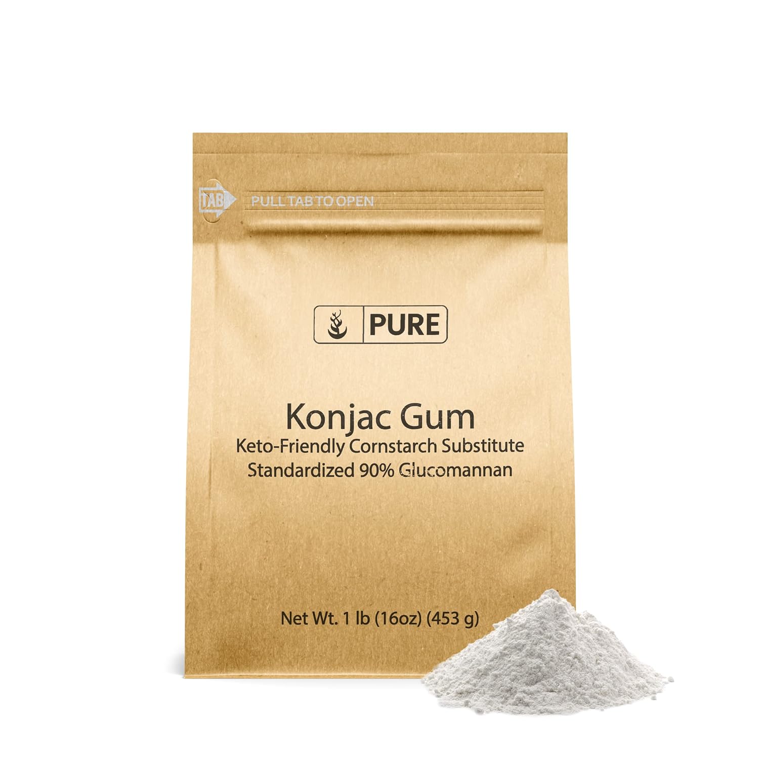 Konjac Gum (1 lb) Glucomannan Konjac Powder, Cornstarch Substitute, Thickener