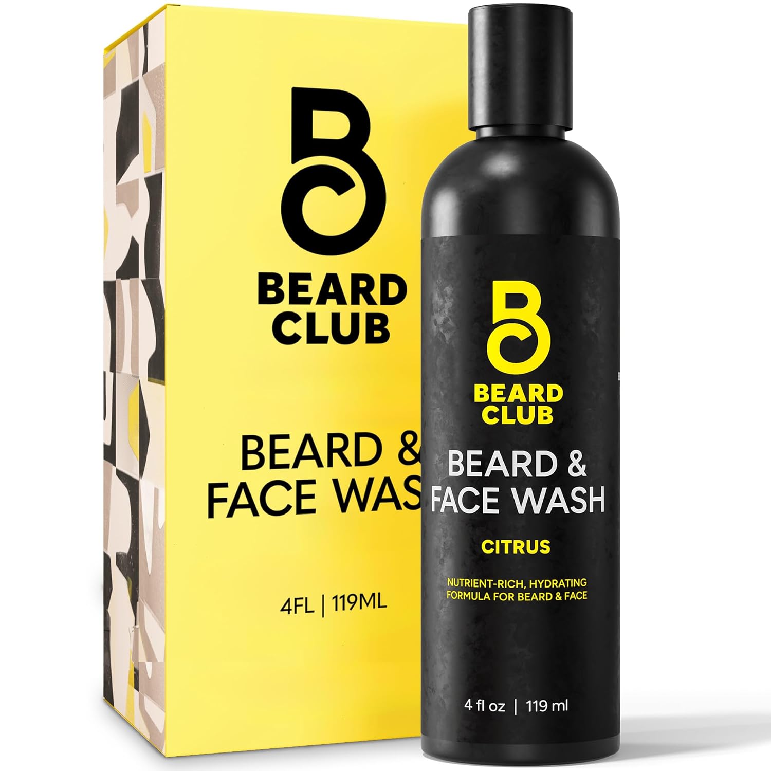 Beard Club Citrus Beard & Face Wash – All-in-One Cleanser, Softens & Nourishes Facial Hair, Hydrates & Cleans Skin, Paraben & Sulfate-Free