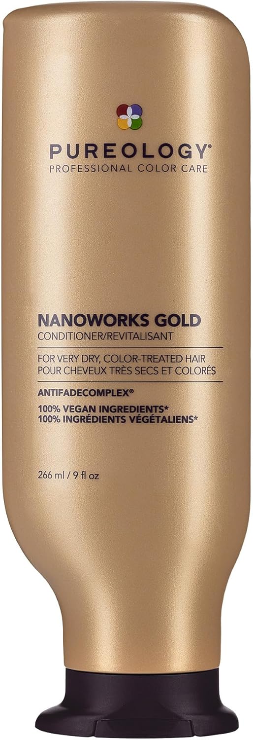 Pureology | Nanoworks Gold | Conditioner, Colour-Treated Hair, Restores And Strengthens Hair, Vegan Formulas, Sulphate Free, 266ml