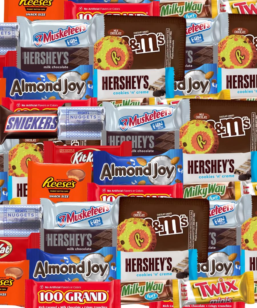 Bulk Assorted Variety Pack of Fun Size Chocolate Candy - Individually Wrapped Chocolate Mix for Parties, Gift Bags, and Everyday Treats (2 LB)