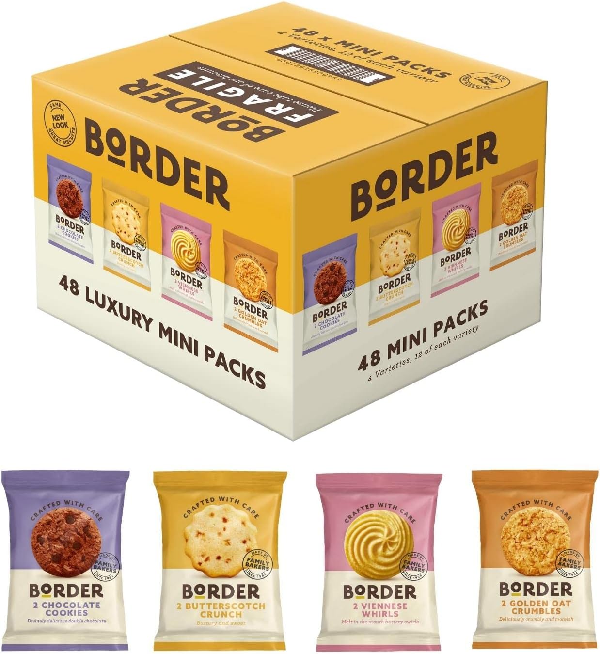 Border Multipack Biscuits - Individually Wrapped - Treat Customers, Guests, or Yourself to the Ideal Biscuits Gift Set - 48 Twin Packs