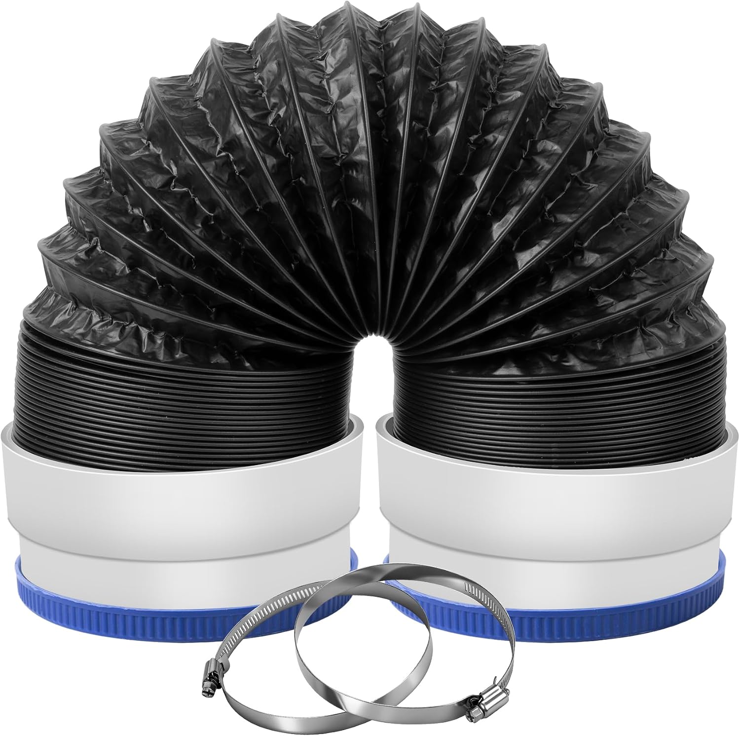 Heavy Duty 4-Inch Flexible Dryer Vent Hose, 3FT | 6-Layer Aluminum Foil Duct, Rubber Seals & 2 Clamps, Heat-Resistant Exhaust Hose for Tight Spaces, Laundry & HVAC Ventilation