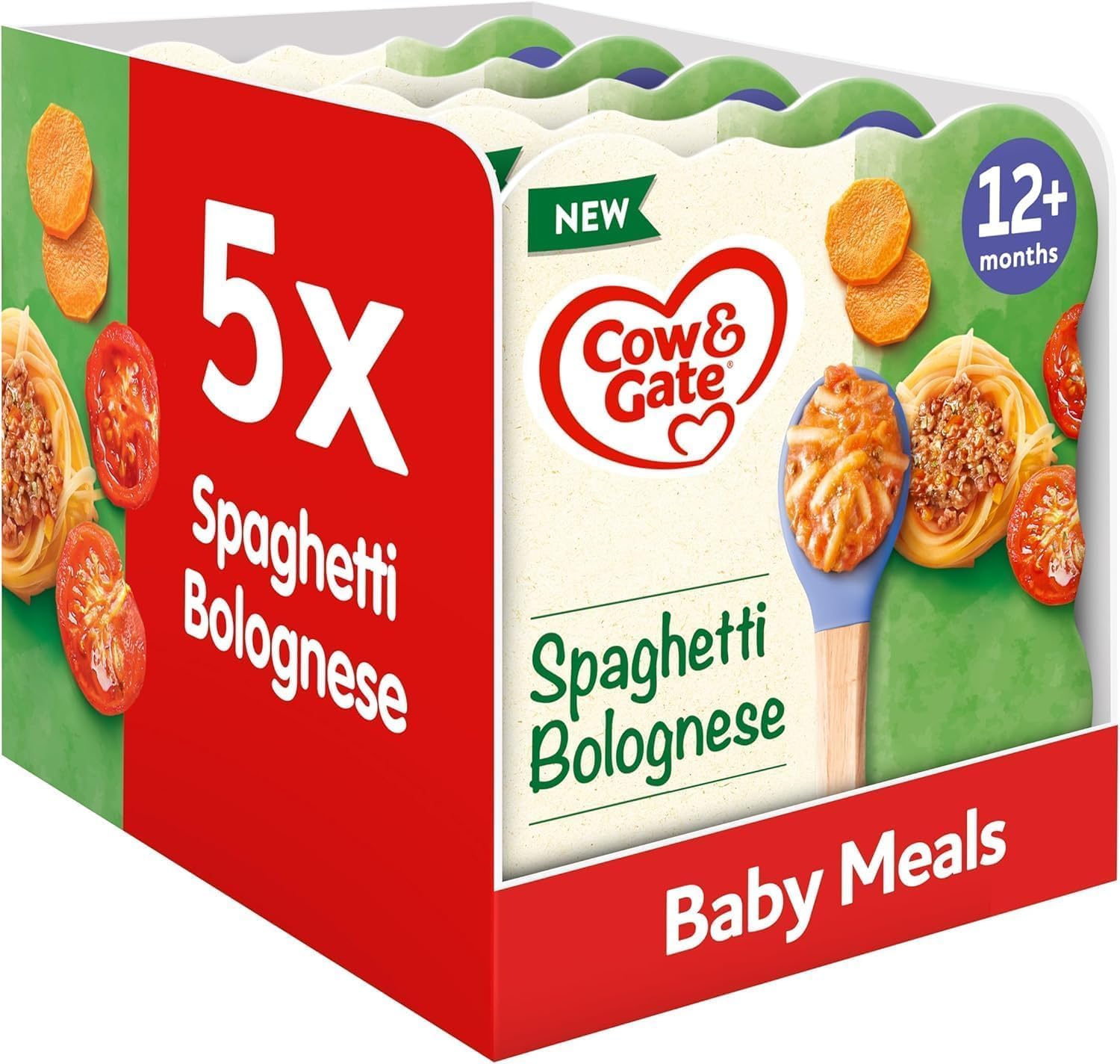 Cow & Gate Spaghetti Bolognese Baby Food Meal, 12+ Months, 5x230g