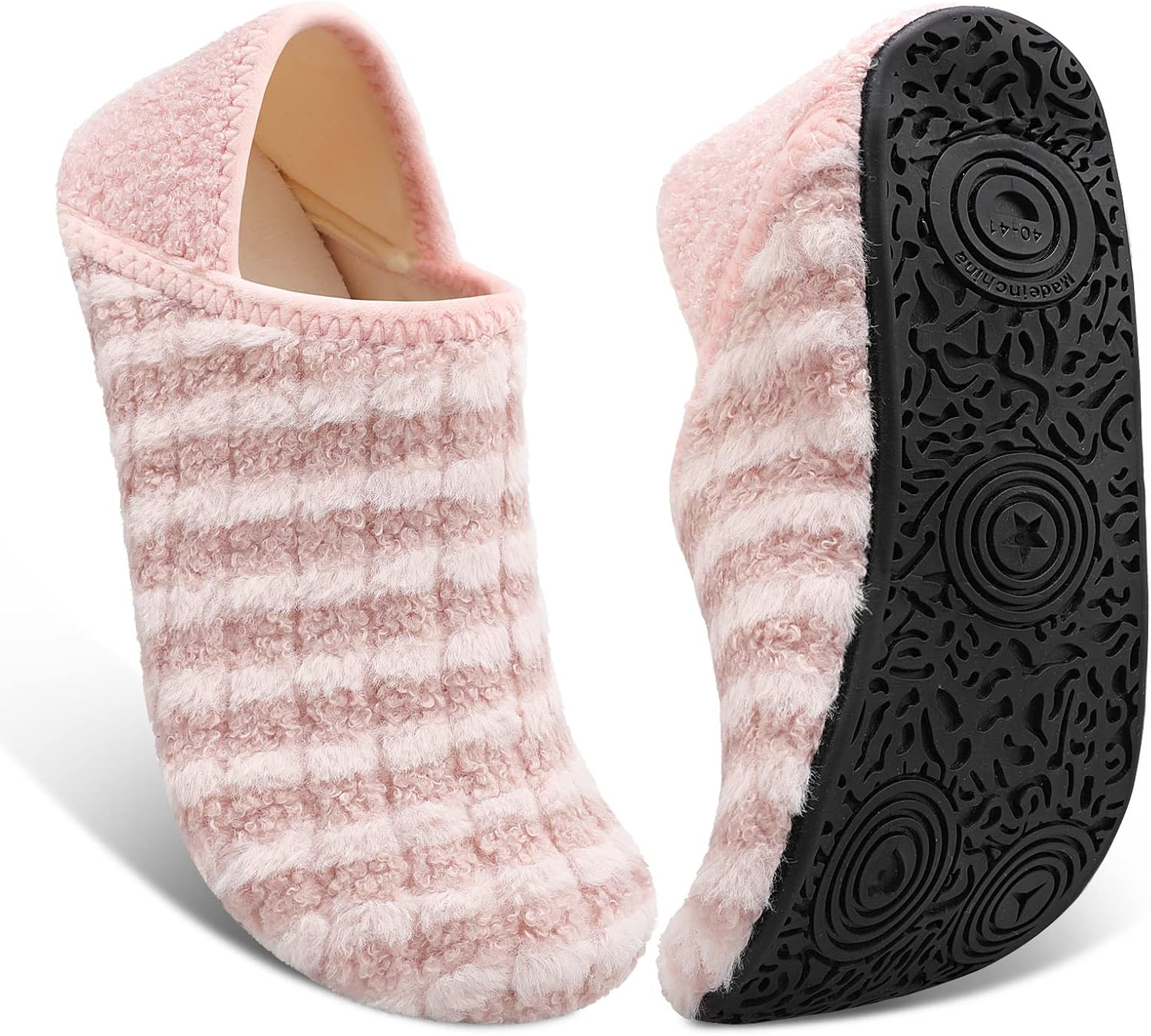 Fires Womens Mens Slippers with Rubber Sole Soft-Lightweight House Slipper Socks Around House Shoes Non Slip Indoor/Outdoor