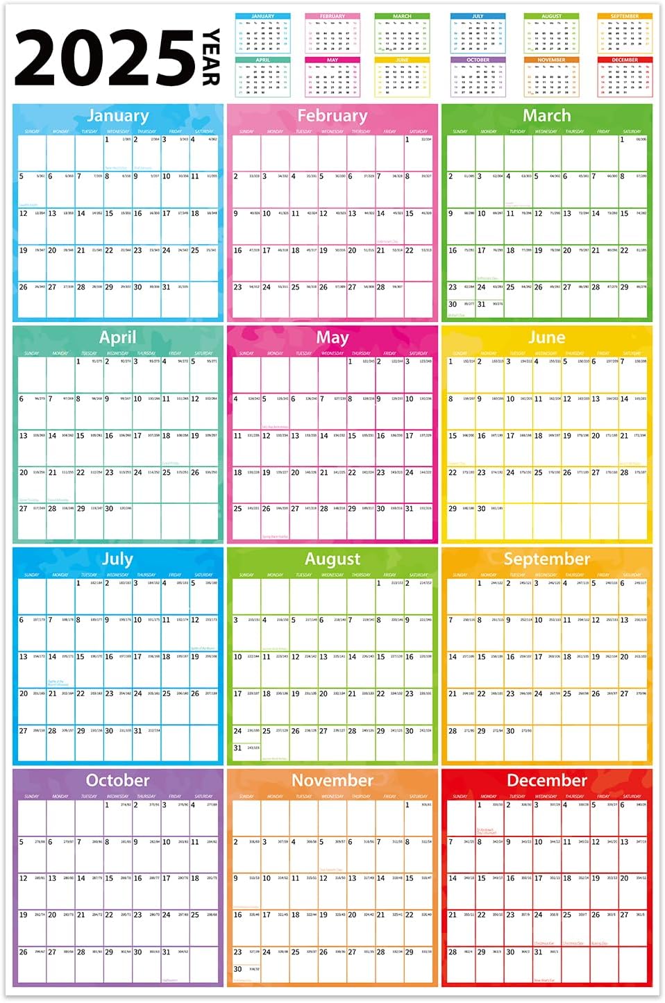 FindFunFine Large Wall Planner Planner 2025-2026 Year Planner Office, University, School, Academic,24 Monthly Wall Planner Teacher Planner With Folded