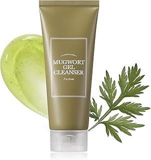 I'm from Mugwort Gel Cleanser 150ml, Mugwort 60%, Calming, Soothing, Mild low pH Korean Face Wash for Sensitive Skin, Irritated Skin, Herbal, Hypoallergenic, Vegan