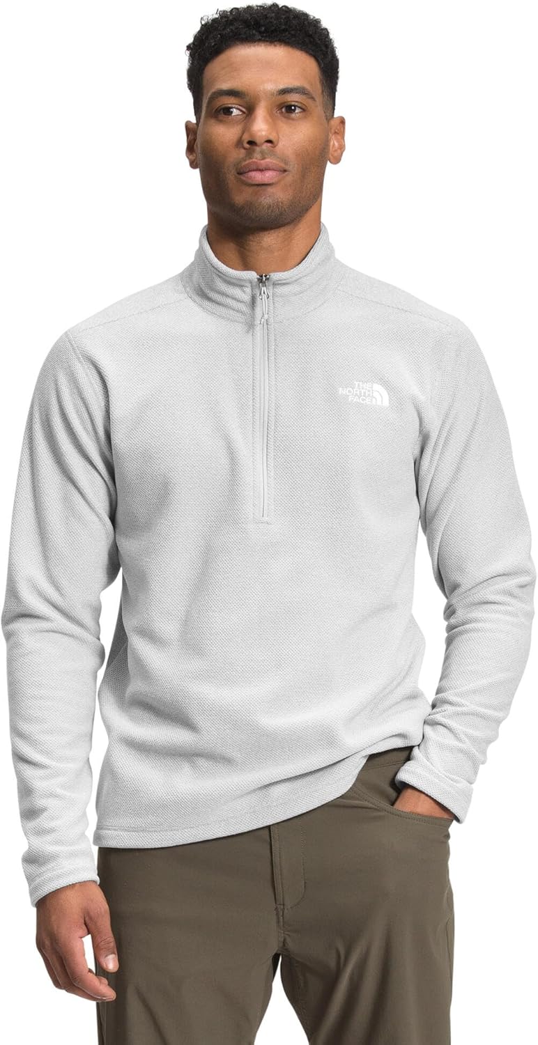 THE NORTH FACE Men's Textured Cap Rock 1/4 Zip Pullover | Fleece Jacket, Fold Over Collar & Embroidered Logo
