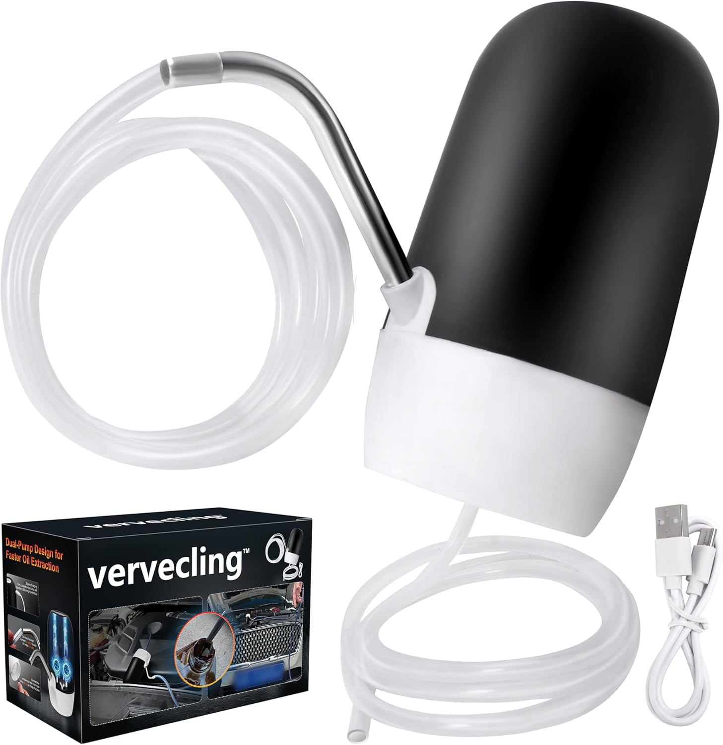 Oil Pump Extractor, Upgraded Self-Powered Electric Oil Change Pump, No Need Powered by Car, Engine Oil Transfer Pump, Fluid Transfer Pump for Marine, Boat, Car, ATV, RV, Truck, Motorbike