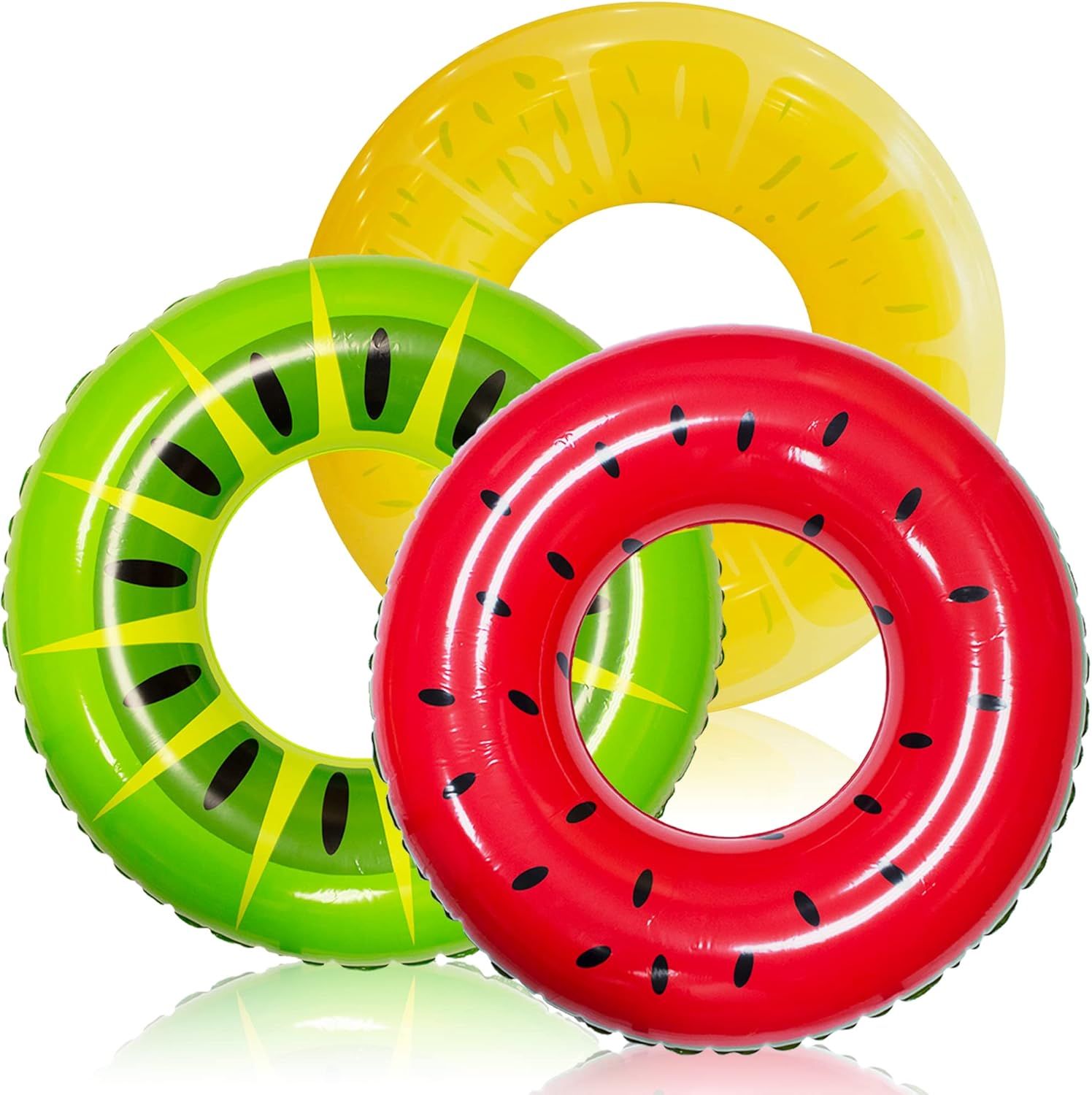 JOYIN Pool Inflatables Swimming Rings 82.5cm (3 Pack), Rubber Ring for Kids and Adults,Pool Inflatables for Adults, Fruit Inflatable Pool Floats for Swimming Pool Party Decorations