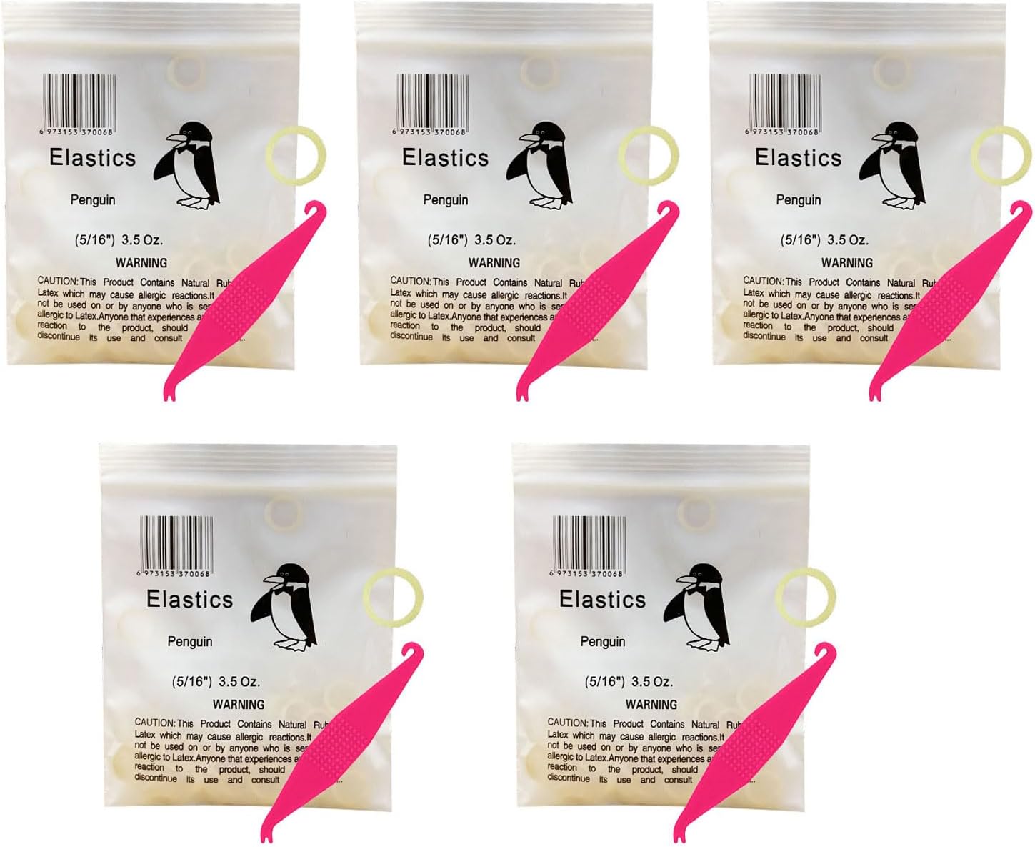 5/16 Inch Orthodontic Elastics, 500 Pack Medium 3.5 Ounce Fix Tooth Gap, 5 Pack Elastic Placer for Braces