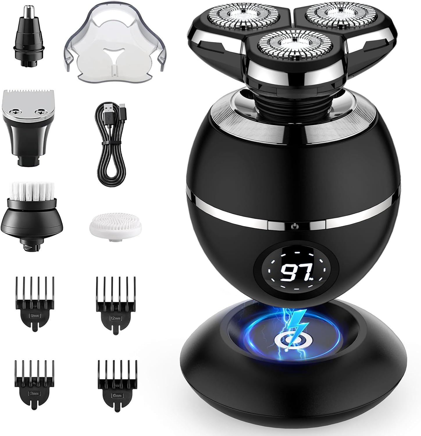 ETENTOUS Electric Razor for Men, 2025 Upgrade Electric Shavers, Cordless Rechargeable 3D Shaver for Men, Wet/Dry Mens Shaver, Waterproof Electric Razor Grooming Kit