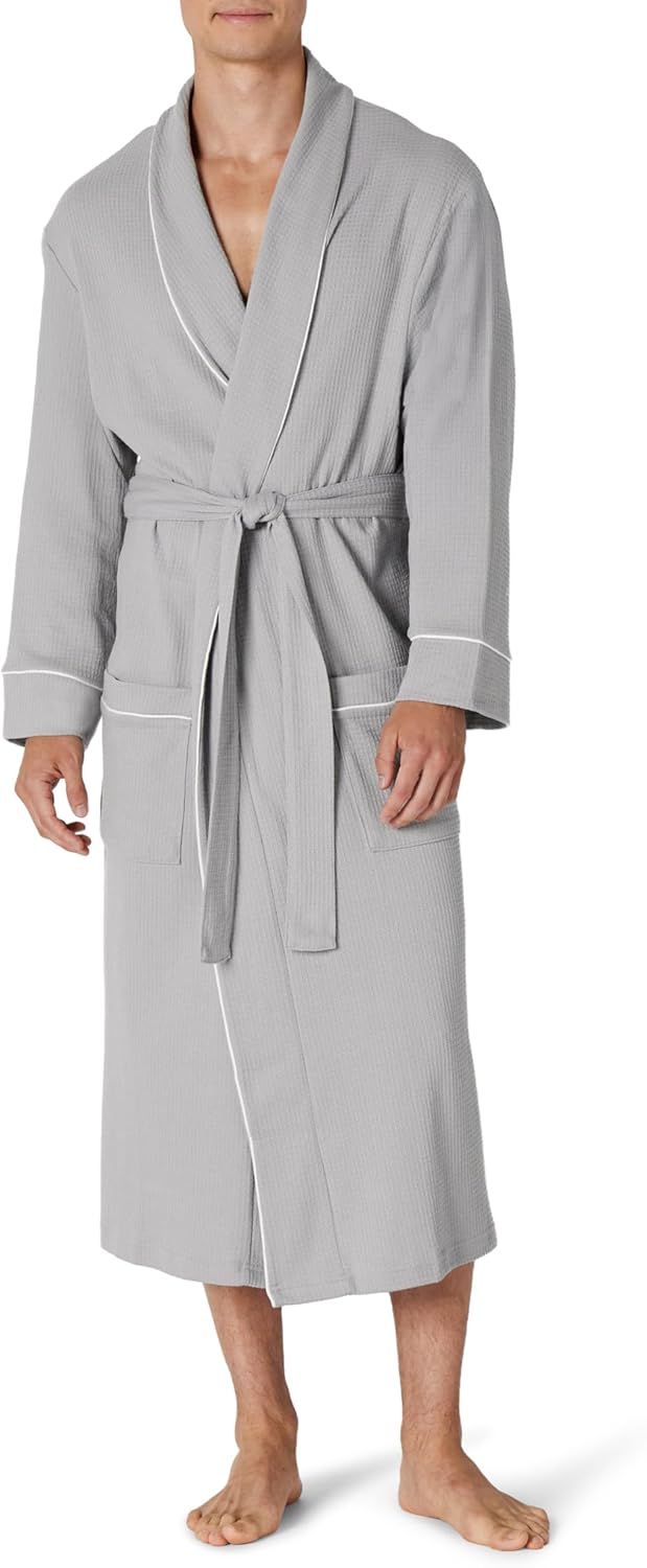 Amazon Essentials Men's Lightweight Waffle Bathrobe (Available in Big & Tall)