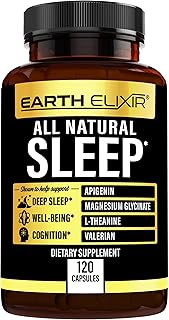 4-in-1 Sleep Aid (120 Caps) w/Apigenin 50mg, Magnesium Glycinate 200mg, L Theanine 250mg & Valerian Root for Sleep Aid 250mg | Apigenin Supplement for Sleep | Sleeping Pills