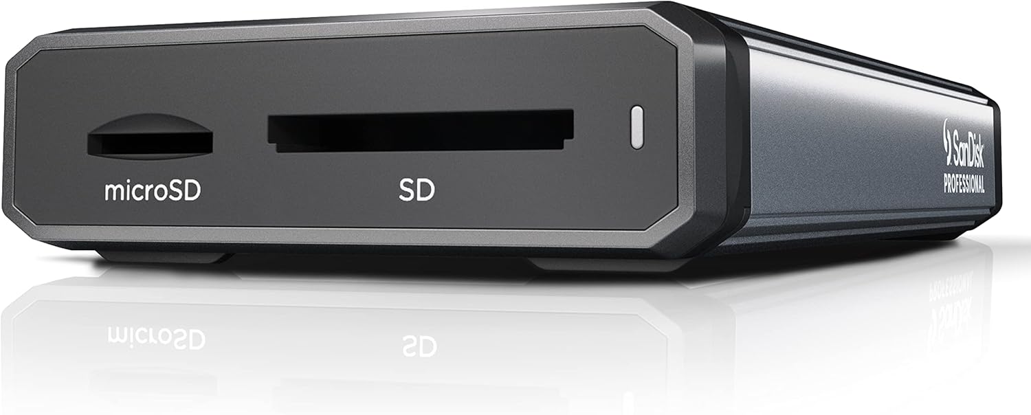 SanDisk Professional PRO-Reader SD and microSD - High Performance Card Reader for SD and MicroSD Cards, USB 3.2 Gen 1 - SDPR5A8-0000-GBAND