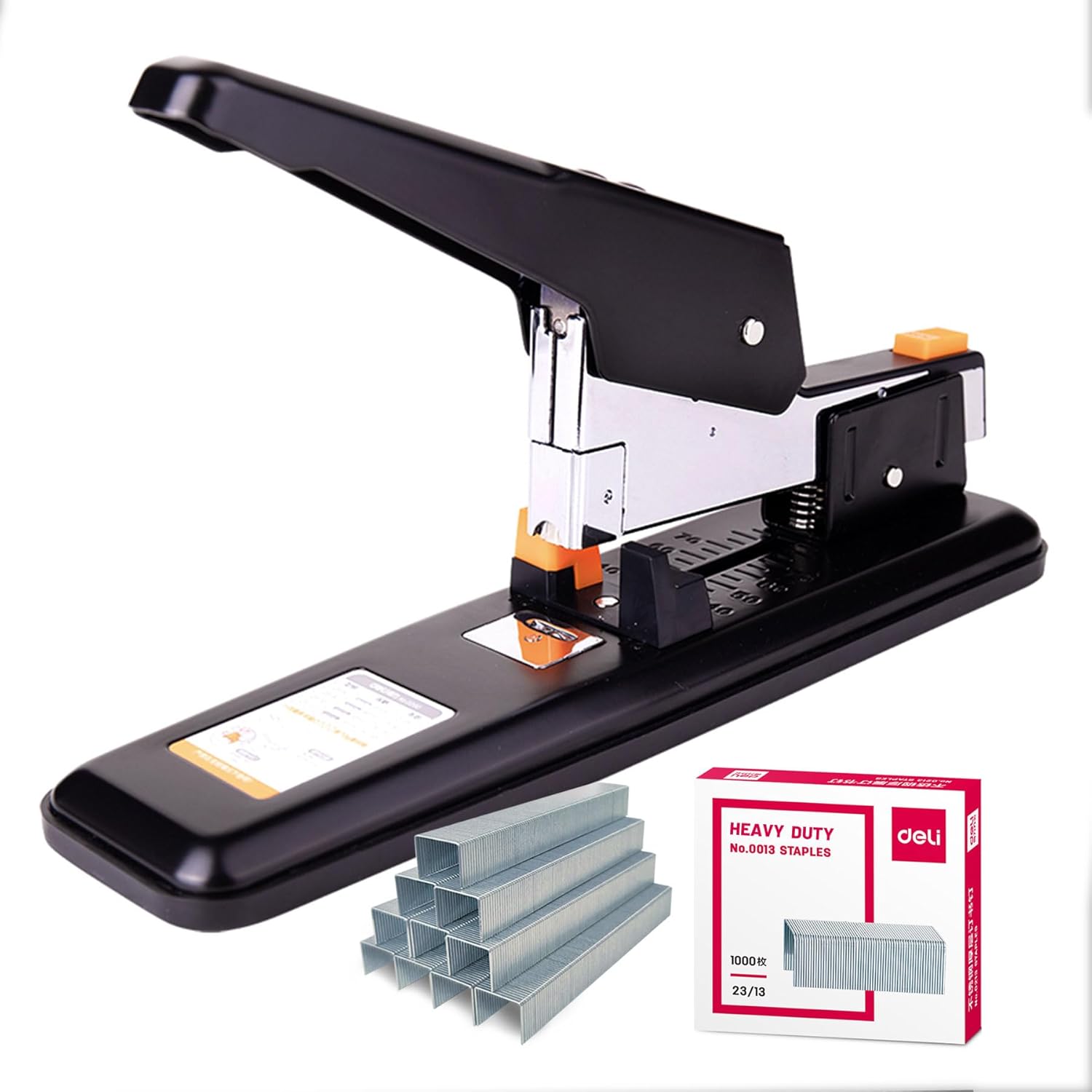 Deli- Heavy Duty Stapler with 1000 Staples, 100 Sheet High Capacity, Paper Stapler, Commercial Stapler, Large Stapler, Big Stapler,Industrial Stapler,Office Stapler, Heavy Stapler