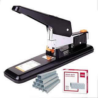 Deli- Heavy Duty Stapler with 1000 Staples, 100 Sheet High Capacity, Paper Stapler, Commercial Stapler, Large Stapler, Big Stapler,Industrial Stapler,Office Stapler, Heavy Stapler