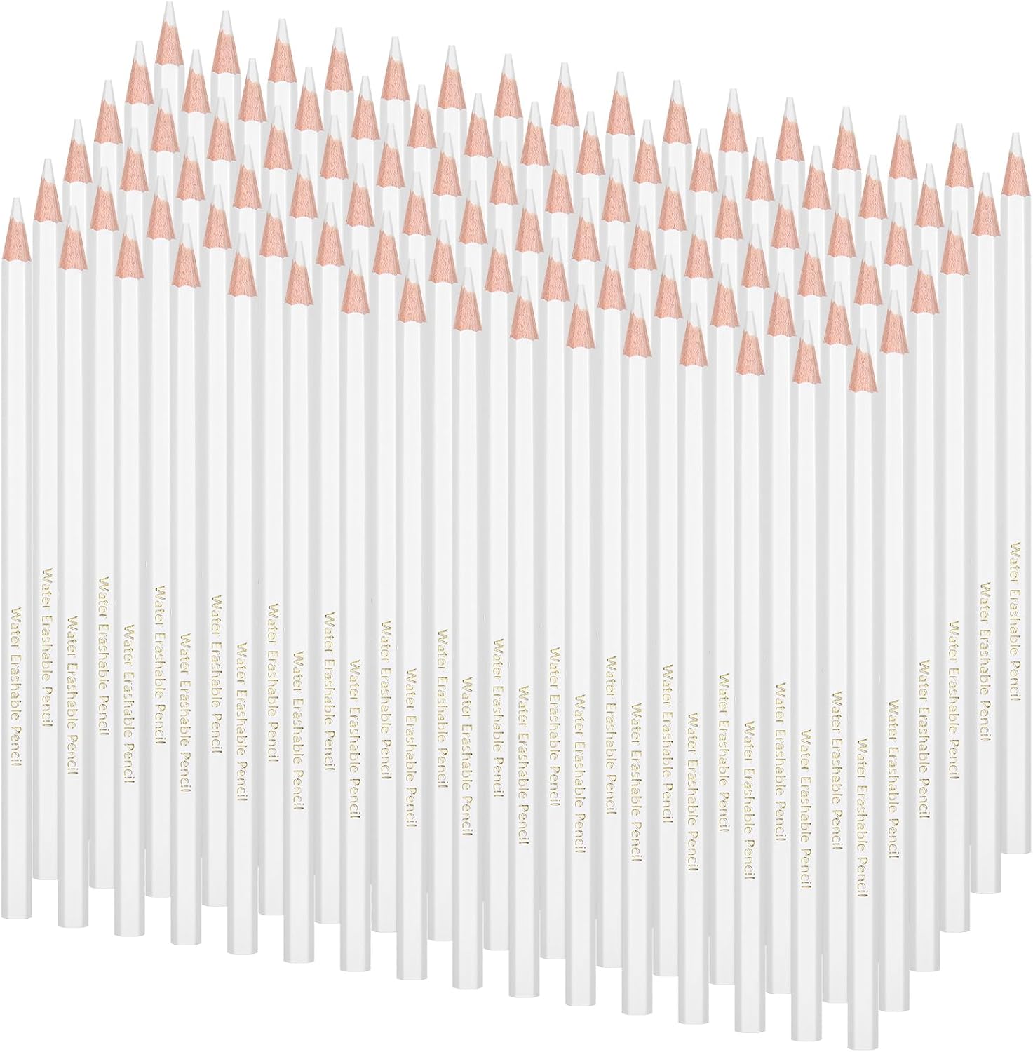 Sabary 48 Pcs White Fabric Pencils for Sewing White Colored Chalk Pencils Water Soluble Tailors Chalk for Fabric Wipe Quilting Pens Sewing Washable Marking Pen for Wedding Bridal Shower Games