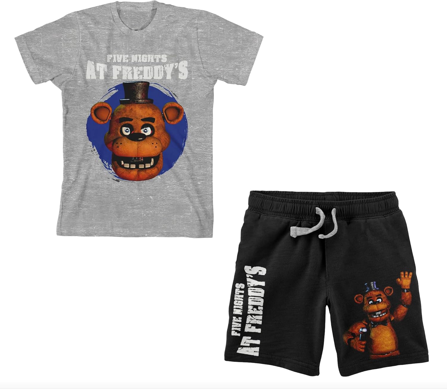 Bioworld Five Nights At Freddy's Freddy Fazbear Boy's Short Sleeve Shirt & Lounge Shorts Combo Set
