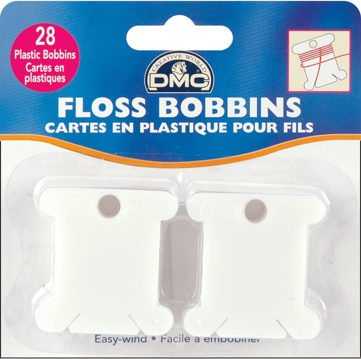 DMC 6102 Plastic Floss Bobbins, 28-Pack