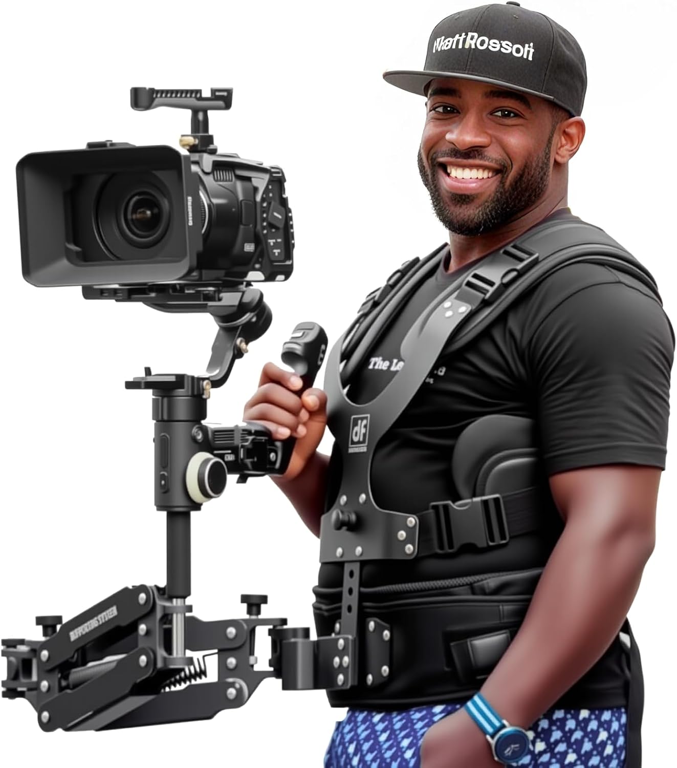DF DIGITALFOTO Thanos Video Camera Gimbal Support Vest Stabilizer System with Adapter Arm - 5.5 to 26 lbs - Compatible with ZHIYUN Crane 3S, FeiyuTech Scorp Pro, DJI RS3/RS 4 Pro
