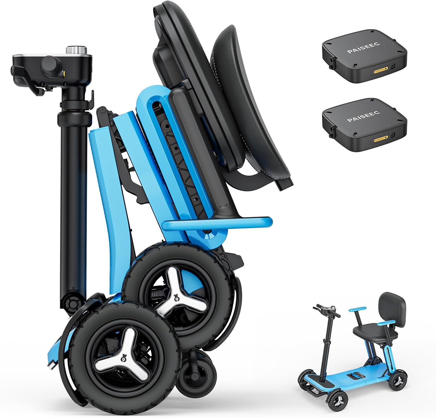 PAISEEC L5 Mobility Scooter Lightweight, 30 Miles, 1-Step Fold, 32 lbs