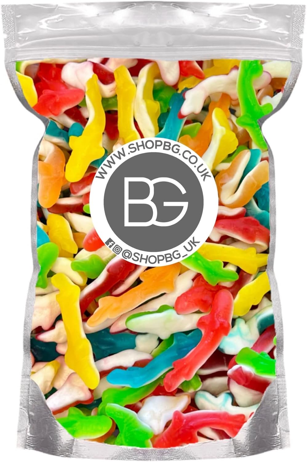 BG Quality Pick & Mix Sweets - Choose Your Own Favourites Single Sweet Pouch 800g (Jelly Sharks)