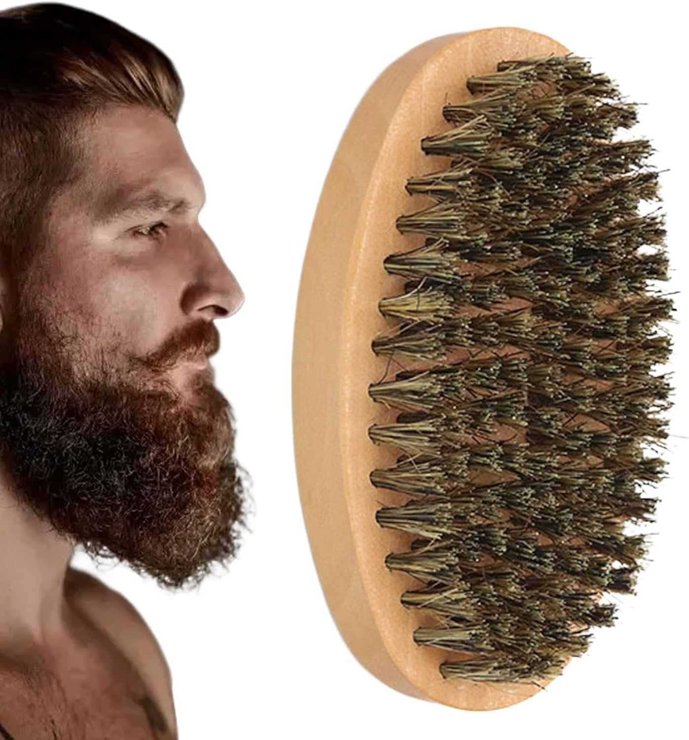 Beard Brush for Men - Mustache Grooming Tools With Soft Bristles | Anti-Slip Stable Grip Beard Care Grooming Tool for Outdoor Business Trip Home Apartments